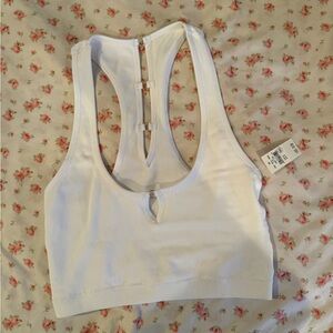 Crop white and gold tank top